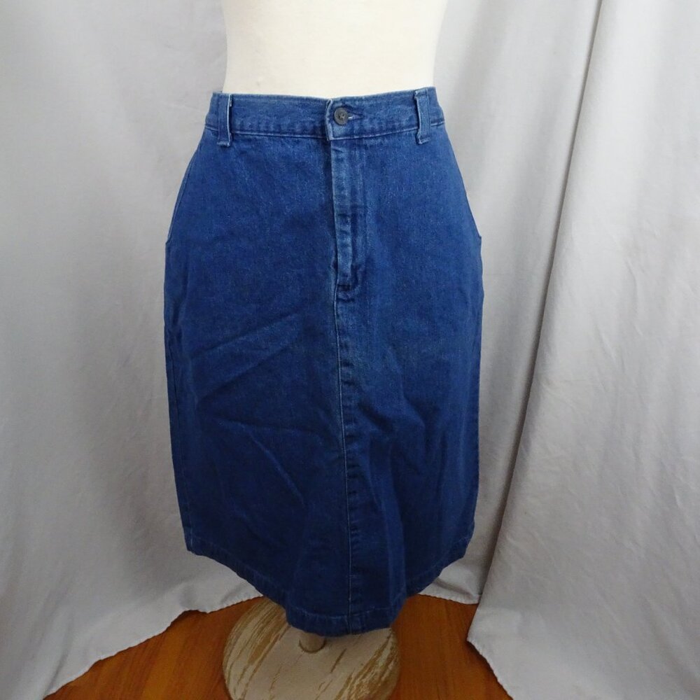 Vintage Lee Wrinkle Free Casuals Plain Front Skirt with Pockets Size 18 M